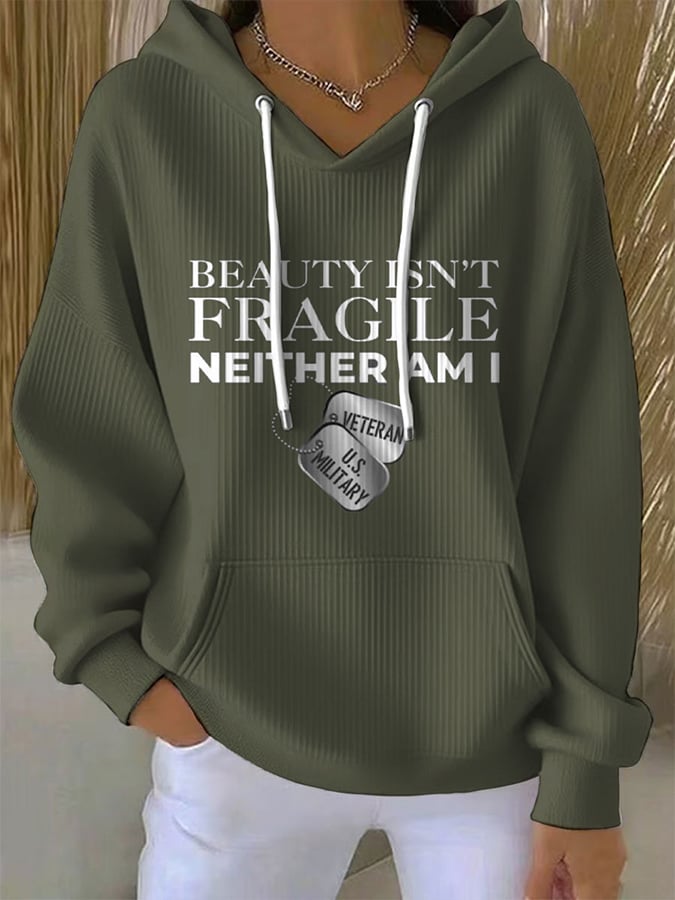Women'S  Female Veteran Print Casual Sweatshirt