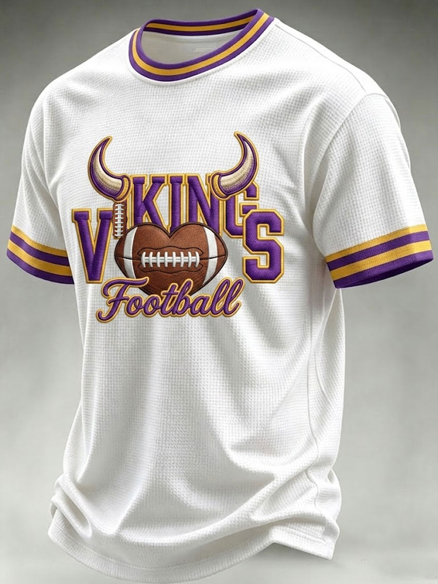 Men'S Football Print Waffle T-Shirt