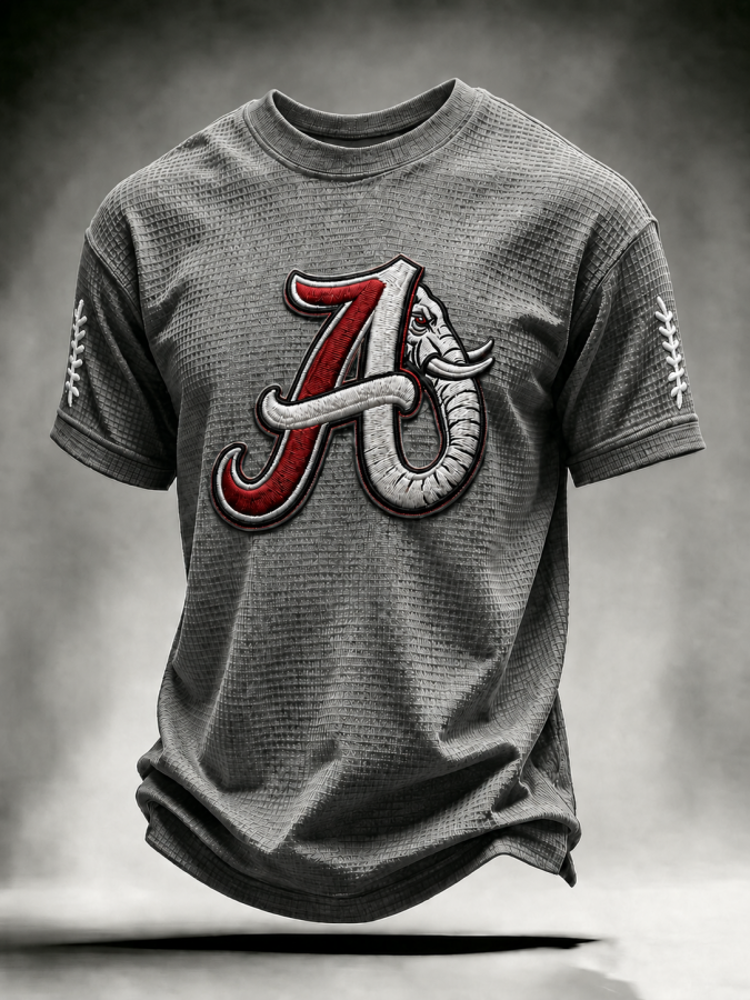 Men'S  Football  Printed  Waffle T-Shirt