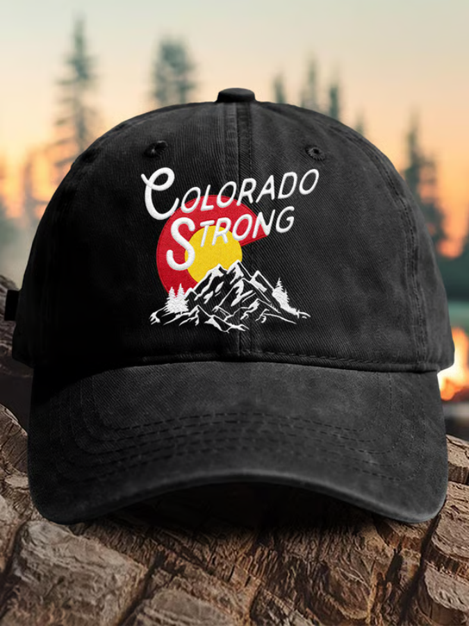 Retro Colorado Strong Colorado Wildfires Praying For The Firefighters Print Baseball Cap