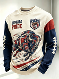 Men's Football Fan Round Neck Waffle Hoodie