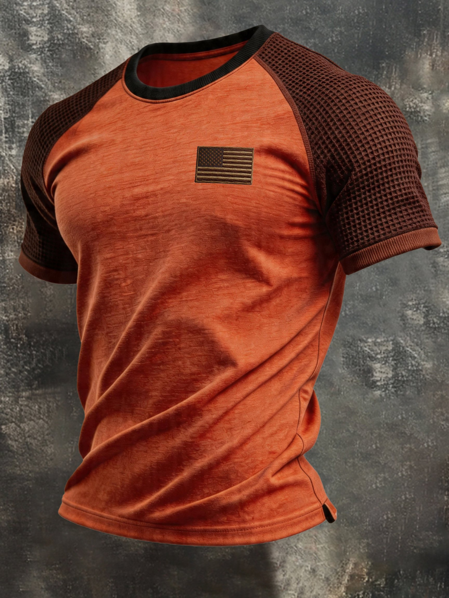 Men's Retro Patriotic Pattern Printed T-Shirt
