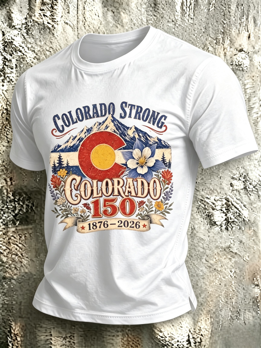 Men's Colorado Strong Print Short Sleeve T-Shirt