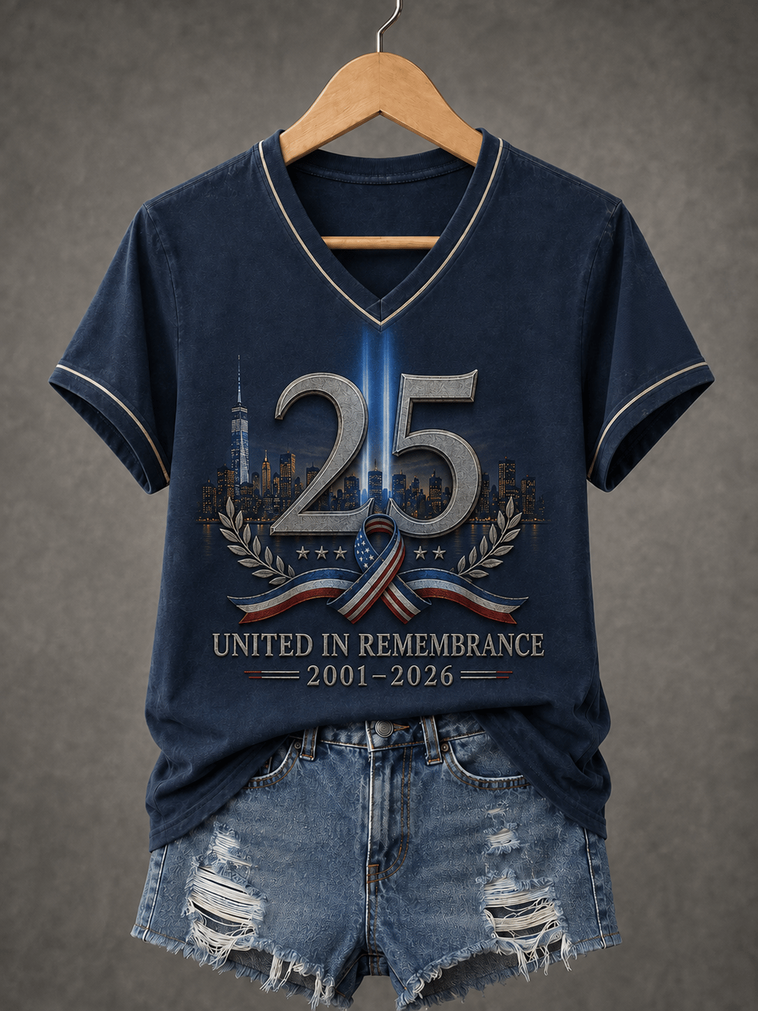 Women's Printed T-Shirt in Memory of 9/11 Victims
