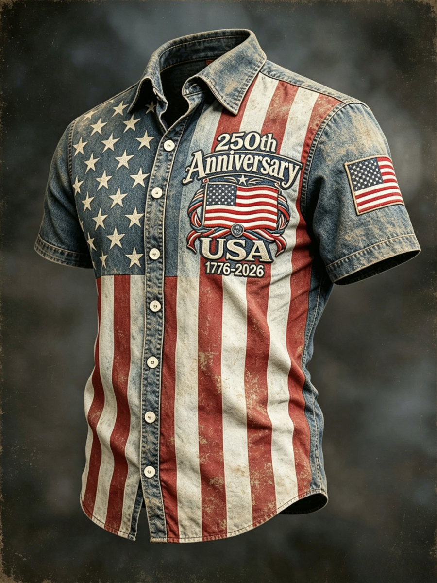 Men'S 250Th Anniversary National Print  Shirt