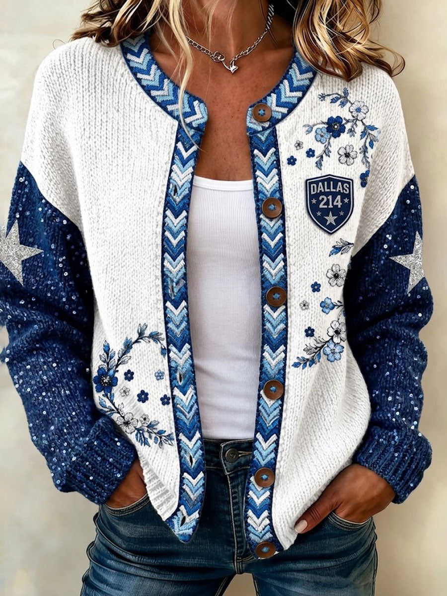 Ladies' Casual Football Fan Casual Cardigan