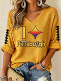 Women'S Football Casual Printed Top