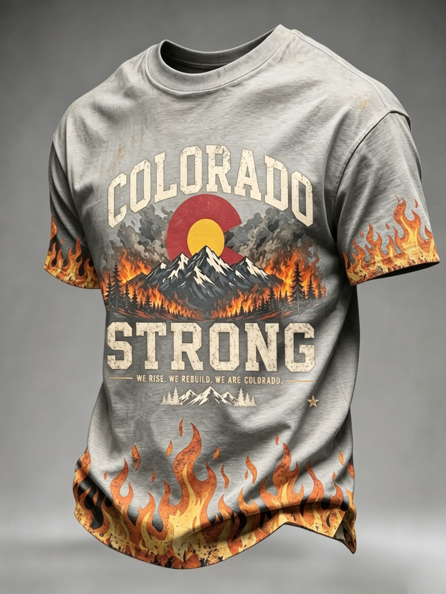 Men'S Colorado Strong Print Short Sleeve T-Shirt