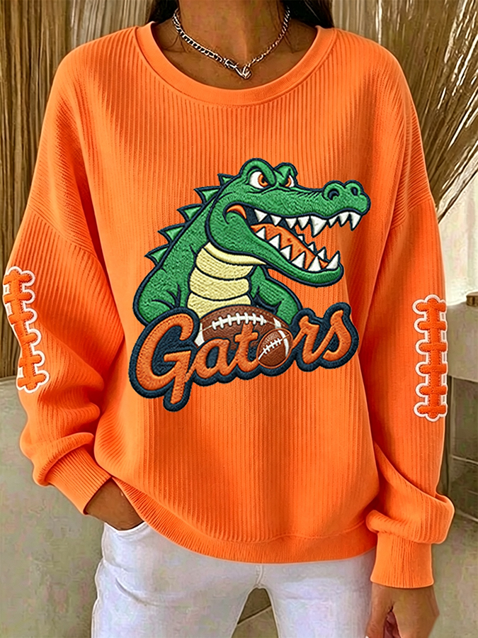 Women'S Football Print Casual Sweatshirt
