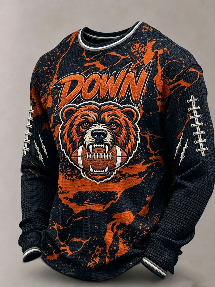 Men's Football print waffle T-shirt