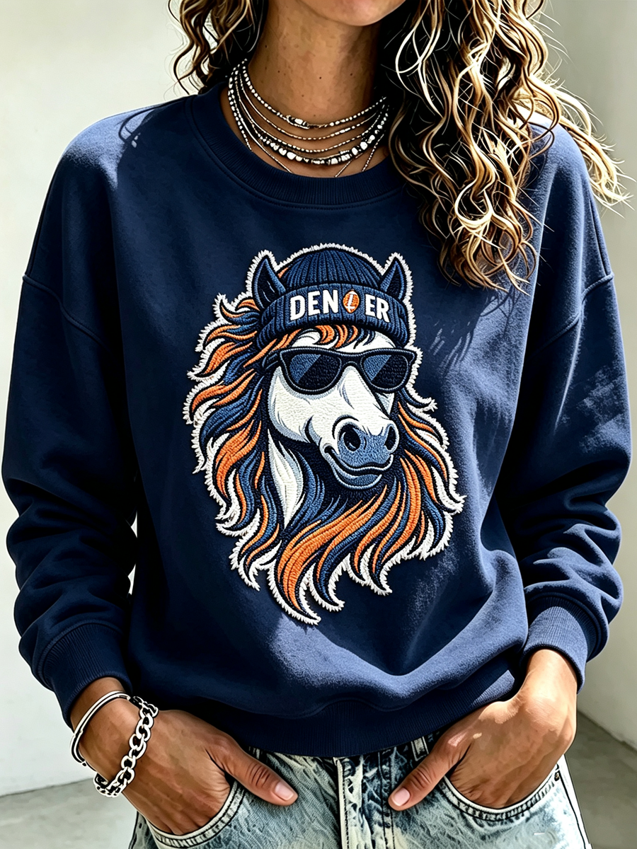 Women's Football Printed Casual Sweatshirt