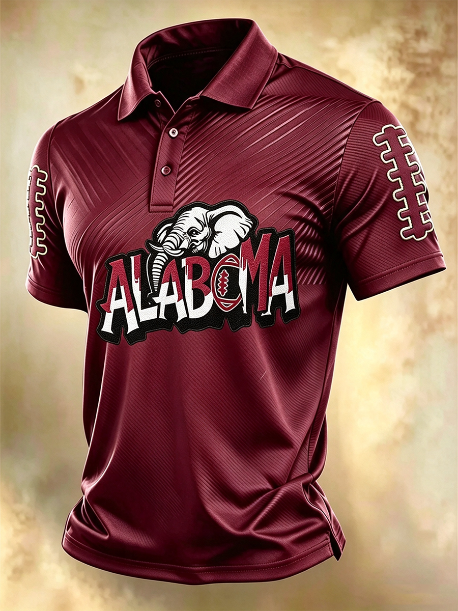 Men'S Retro Rugby Collar Polo T-Shirt