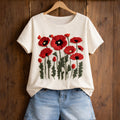 Women's Red Friday Floral Art Casual T-Shirt