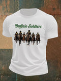 Men's Summer African American History T-Shirt Vintage Western Buffalo Soldier T-Shirt