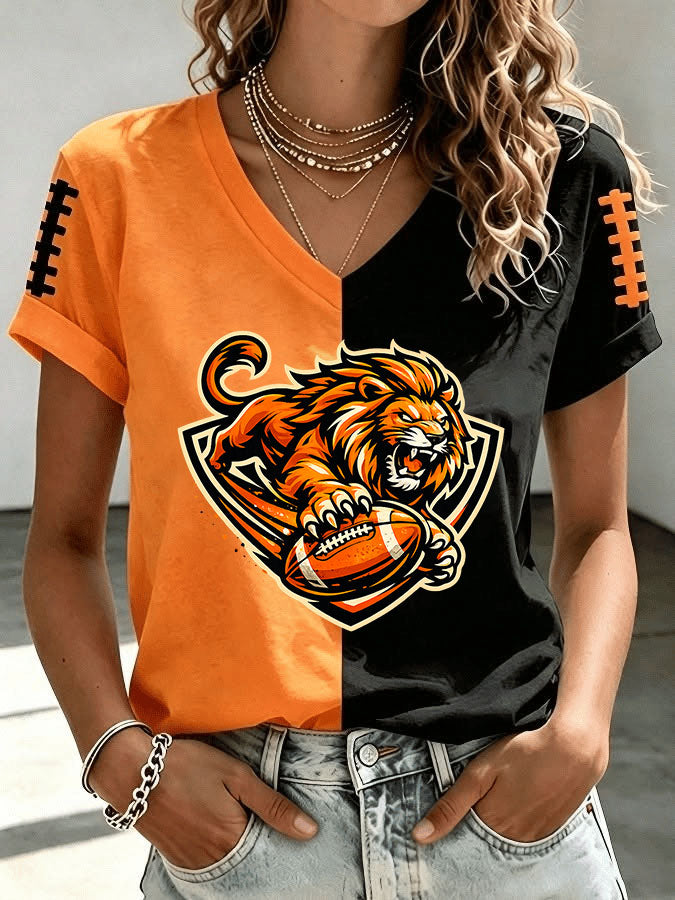Women's Football Print Casual T-Shirt