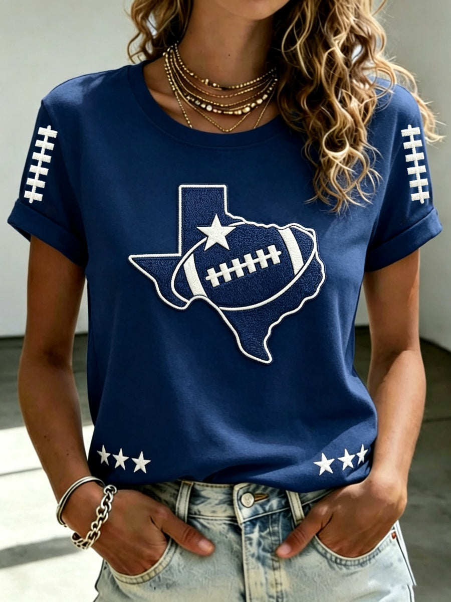 Women's Football Game Print Casual T-Shirt