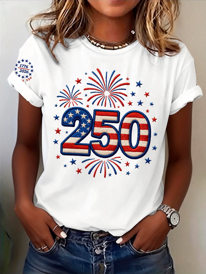 Women's American 250th Anniversary Printed Casual T-Shirt