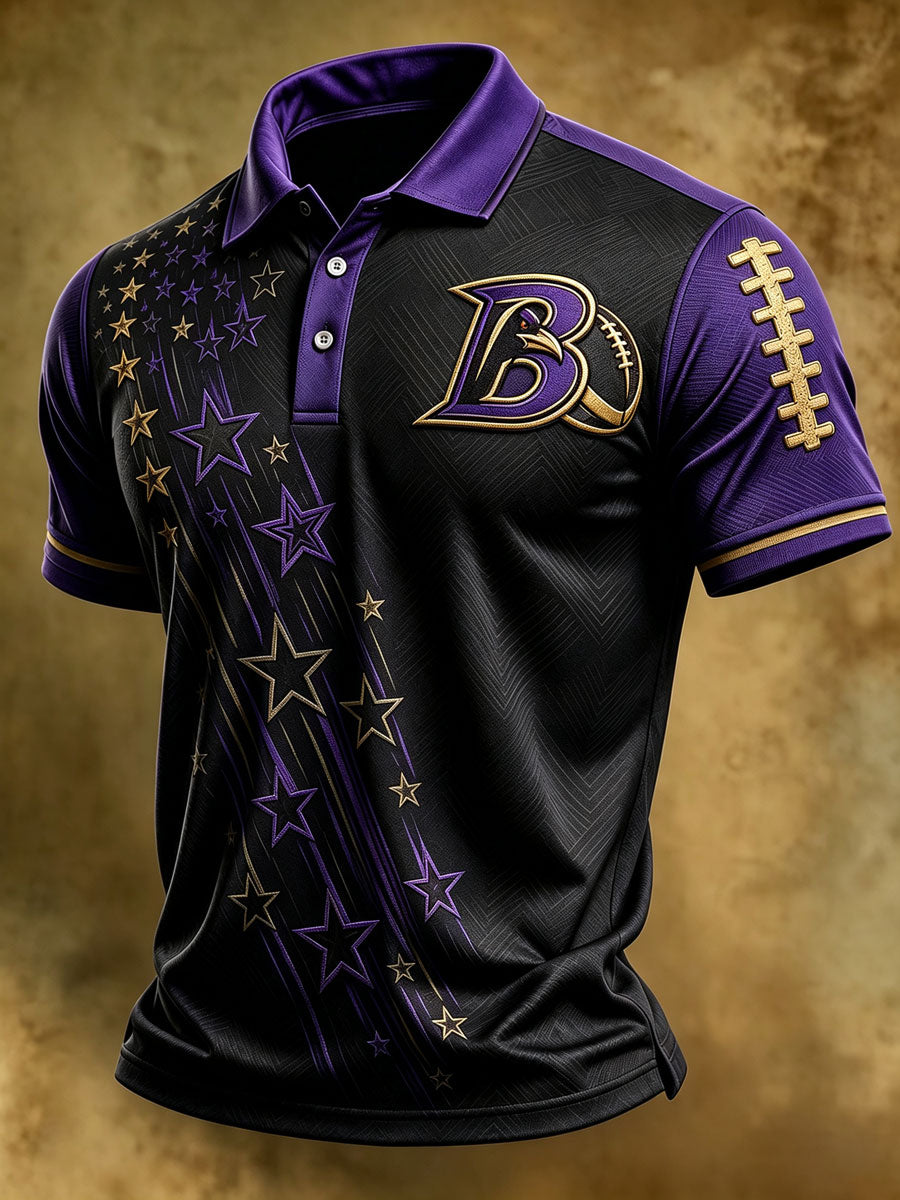 Men'S Retro Football Polo Shirt
