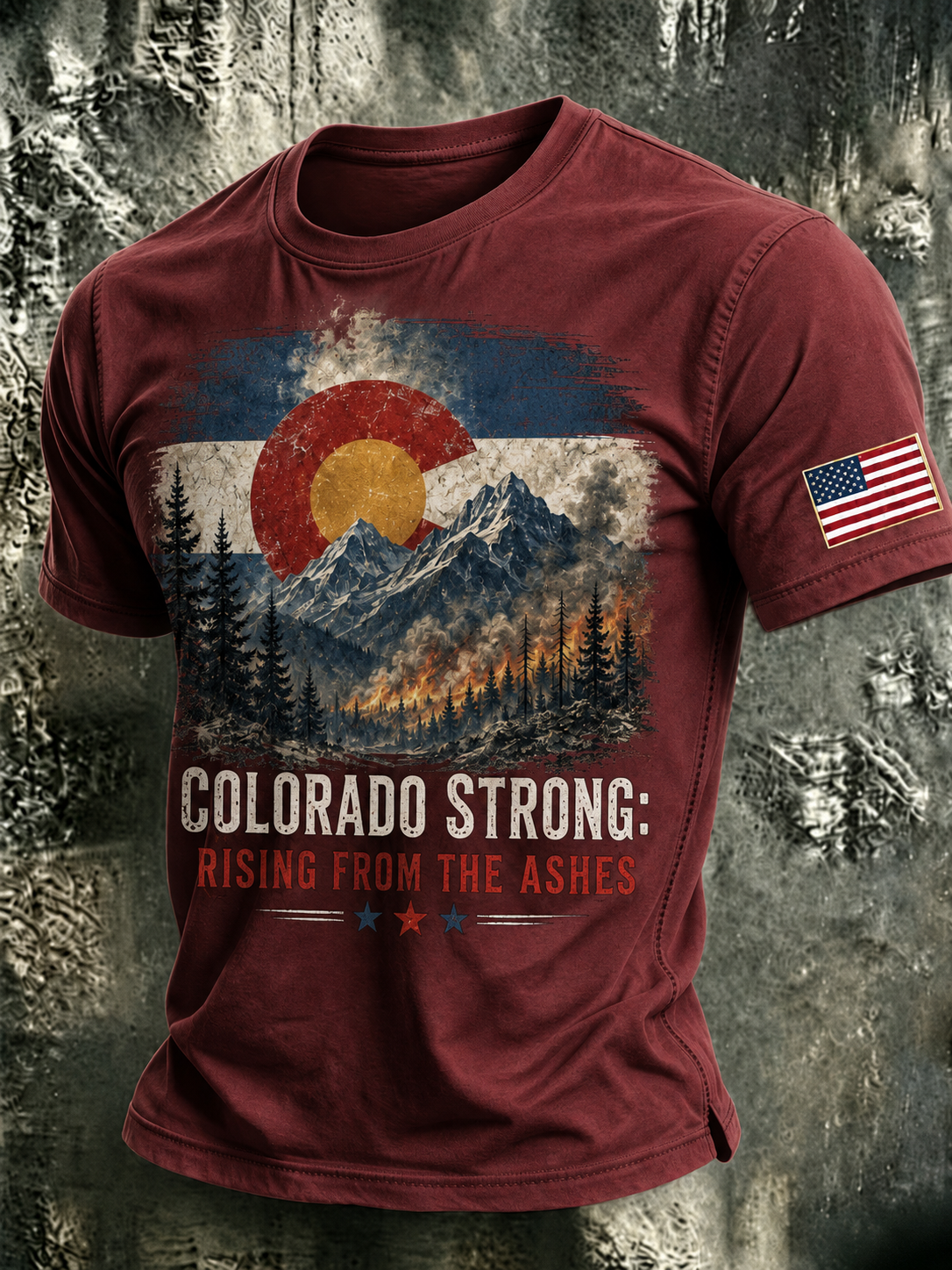 Men'S Colorado Strong: Rising From The Ashesn Printed T-Shirt