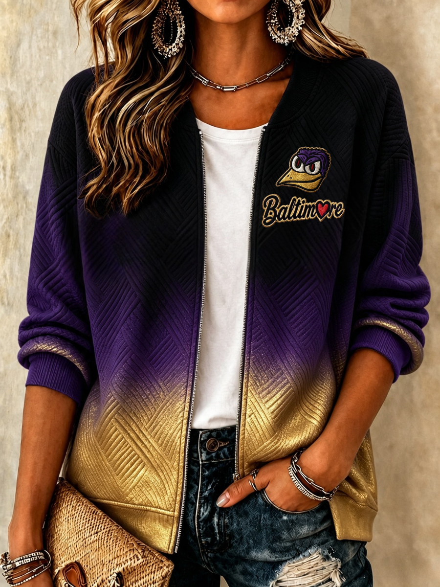Women's Football Printed Knitted Jacquard Jacket