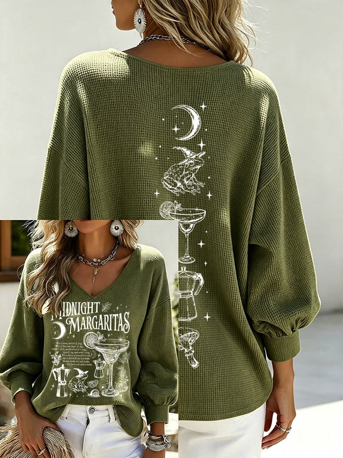 Women's Midnight Margaritas Print Casual T-shirt