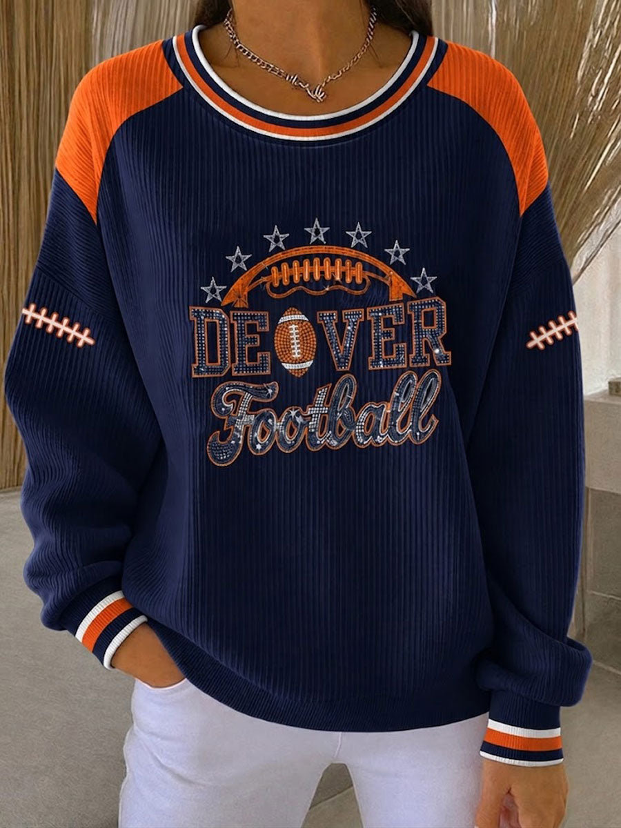 Women'S Football Fan Casual Knitted Sports Shirt