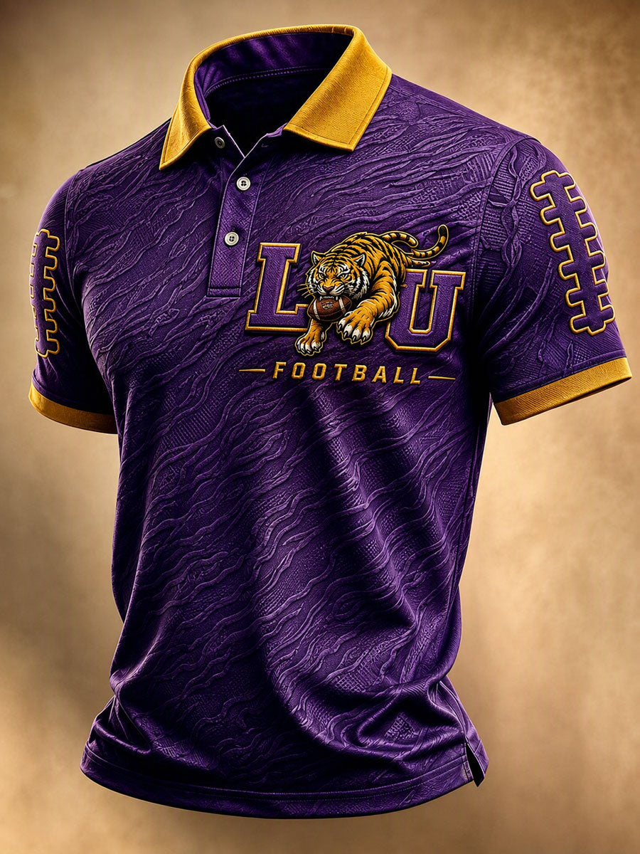 Men's Football Sports Casual Polo Shirt