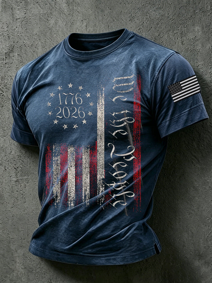 Men'S America Flag Printed Casual T-Shirt