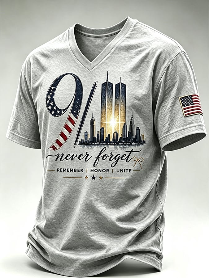 Men's 9.11 Never Forget Print Casual T-shirt