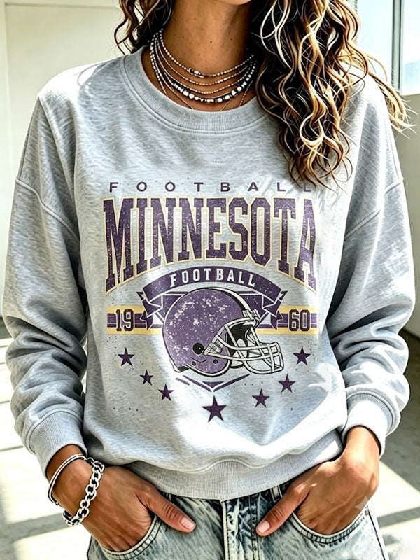 Women's Football Printed Casual Sweatshirt