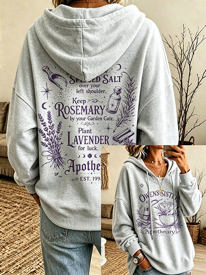 Women's Always Throw Spilled Salt Over Your Left Shoulder Print Casual Sweatshirt