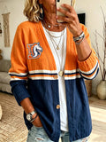 Women'S Football Printed Cardigan
