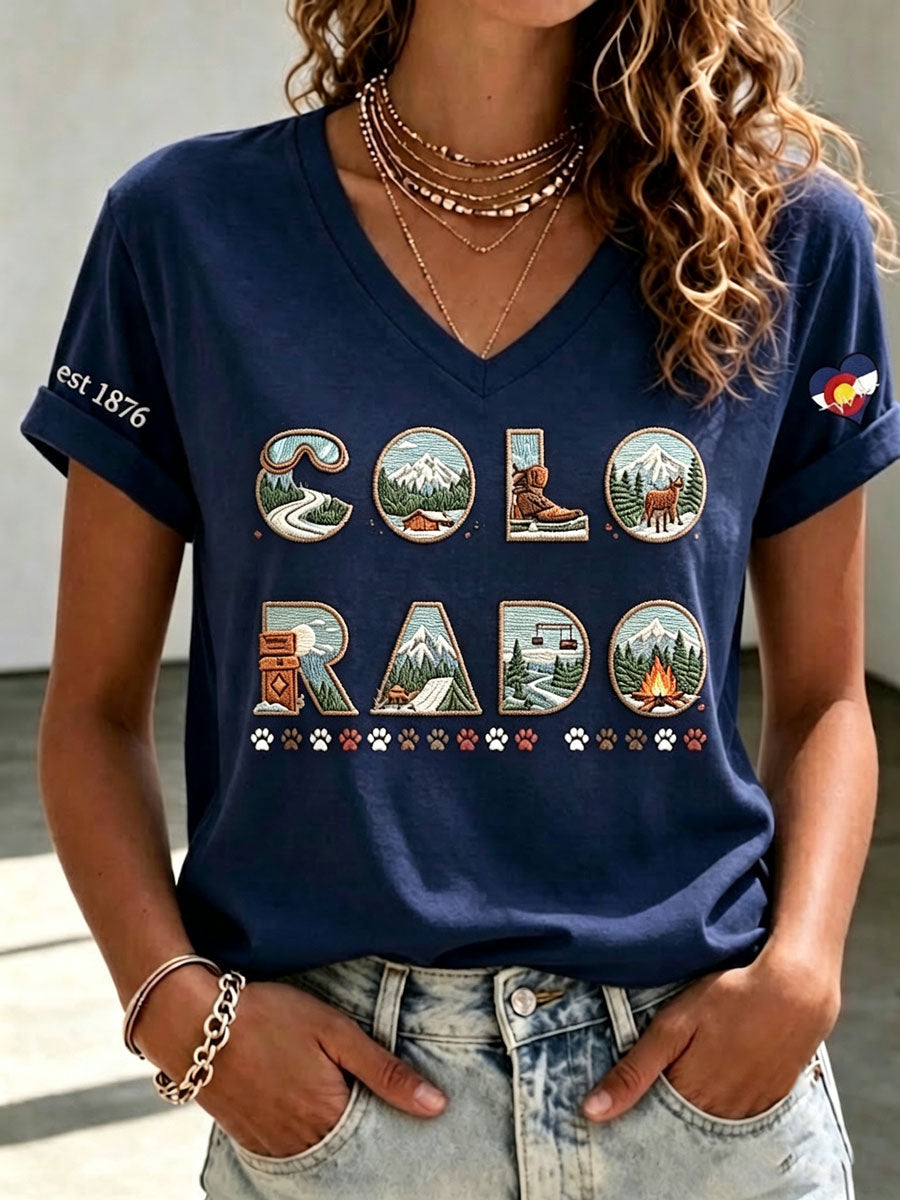 Women's Colorado 150years Anniversary Casual T-shirt