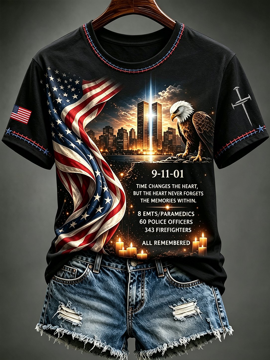 Women's 9/11 Commemorative Stand-Collar Top
