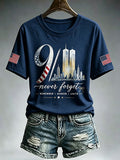 Women's  Retro  9.11 Never Forget Print T-shirt