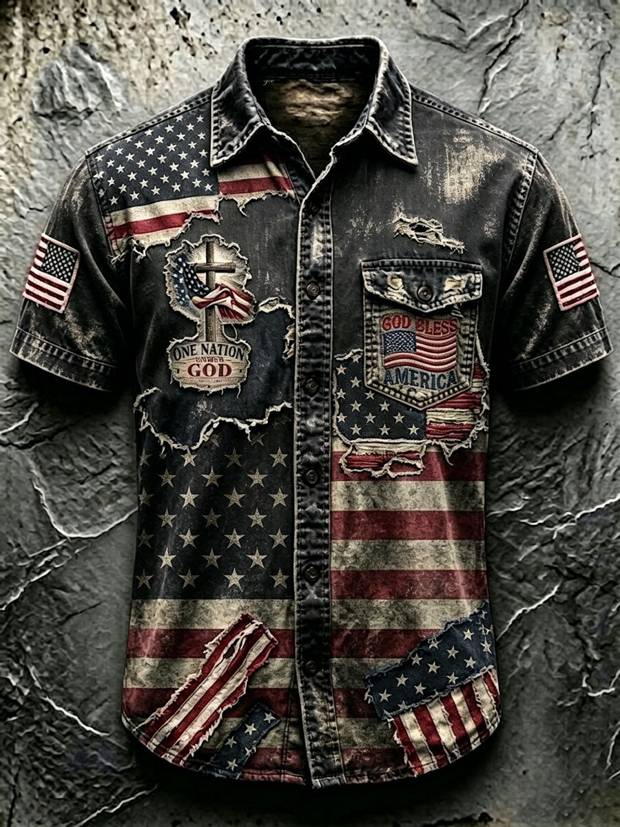 Men'S 250Th Anniversary National Faith Print  Shirt