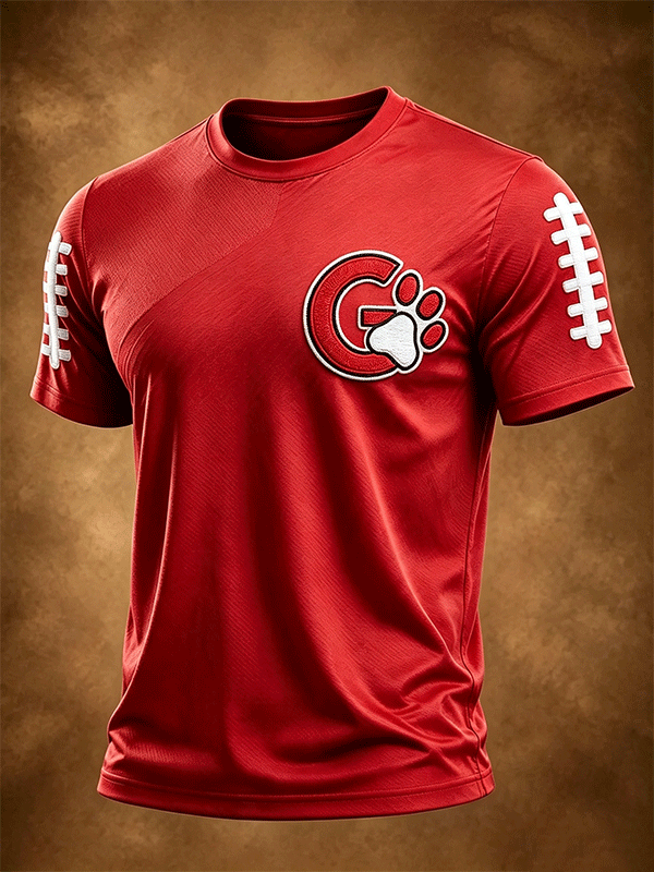 Men's Football Print Casual Printed T-shirt