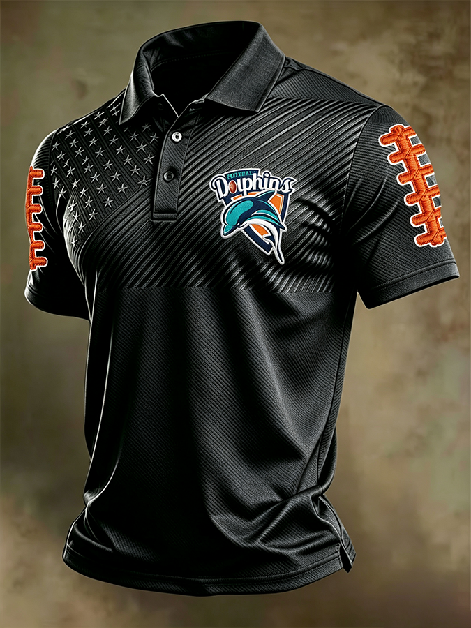Men'S Retro Football Polo Shirt