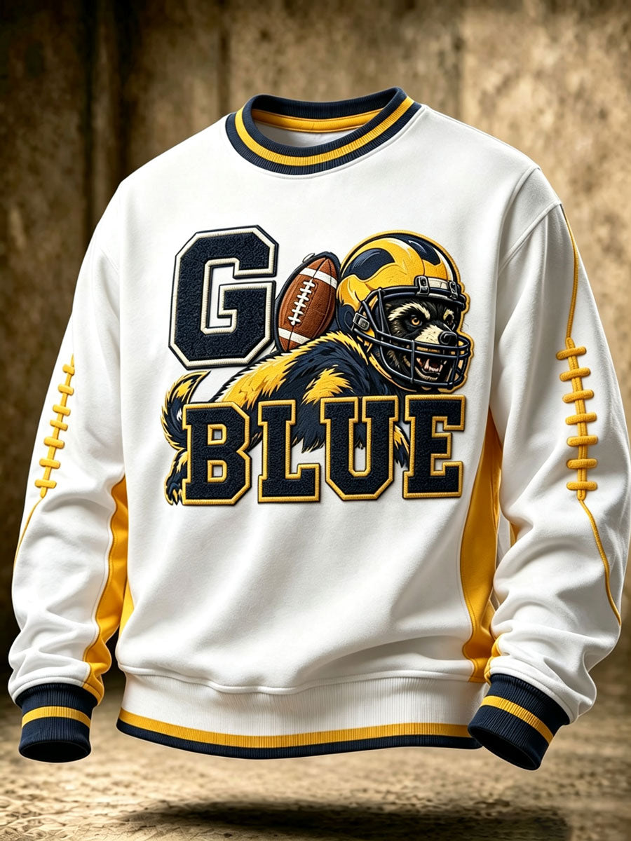Men'S Rugby Fan Casual Long Sleeved Sweatshirt