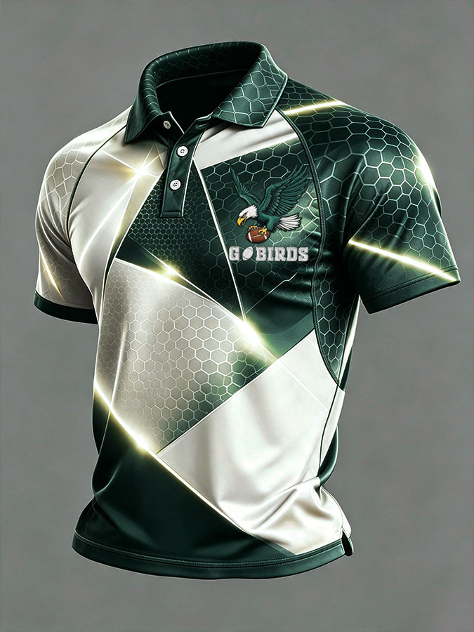 Men's Football Team Fans Football Print Casual Polo