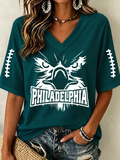 Women'S Rugby-Print T-Shirt