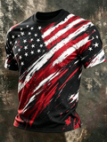 Men's Patriotic Color-Blocked Waffle T-Shirt