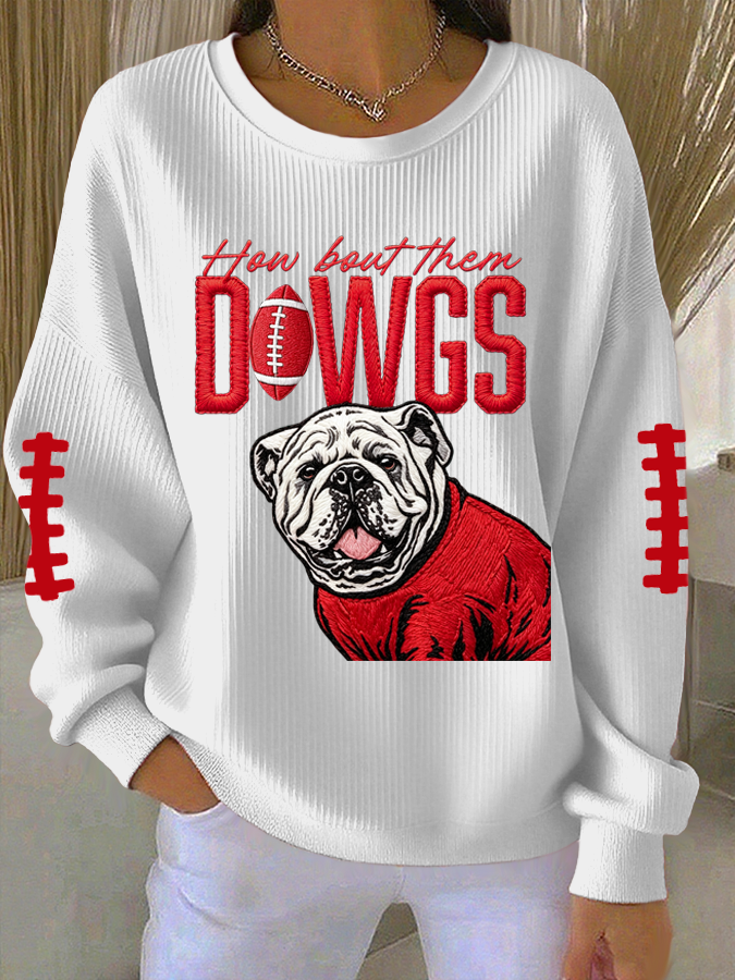 Women'S Football Print Casual Sweatshirt