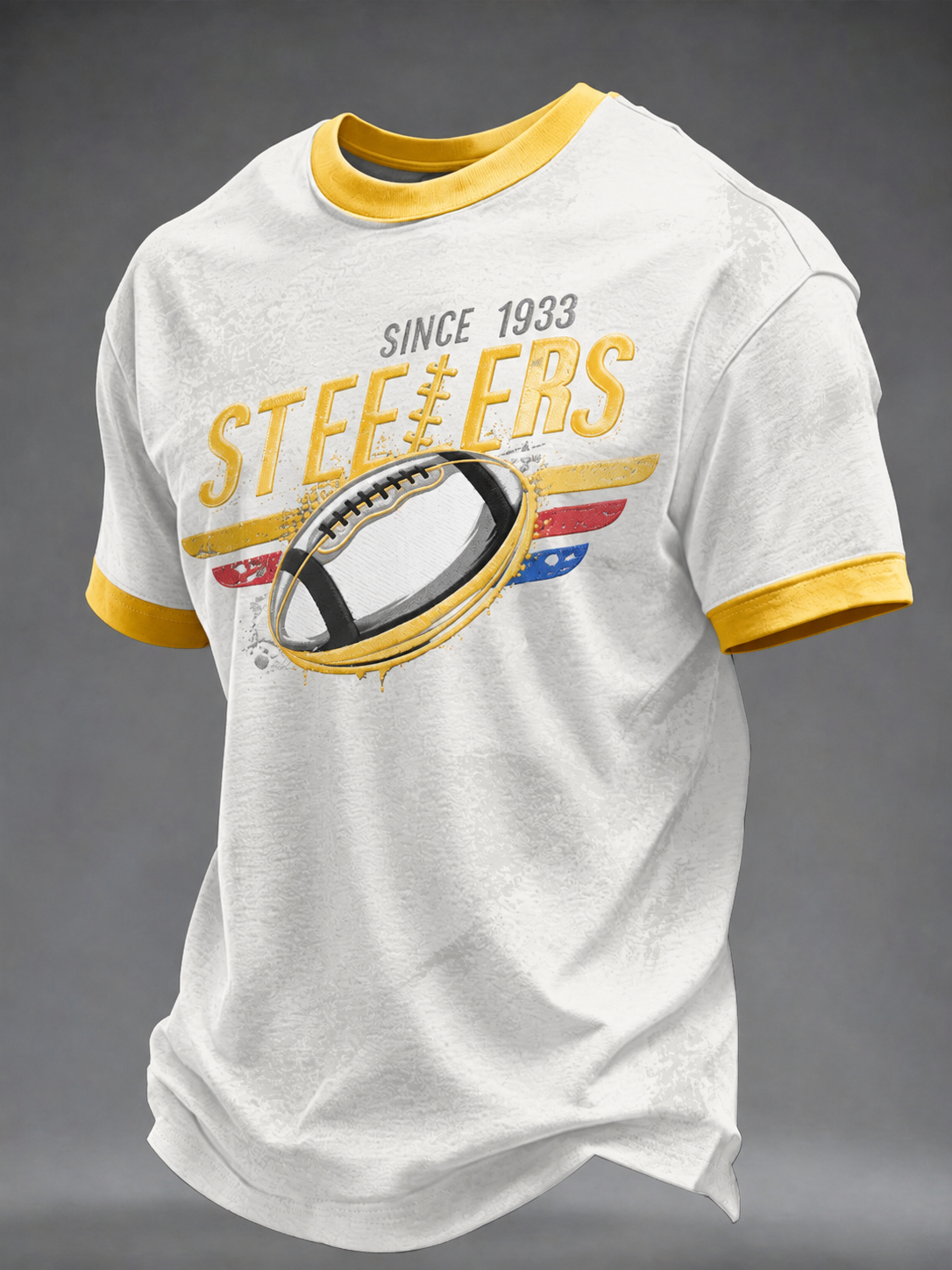 Men's Football printed short sleeved T-shirt