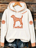 Women's Game Day Football Print Casual Hoodie