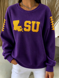 Women's Football Print Casual Sweatshirt