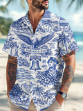 Men's  250 Years Day Printed Casual Collar Shirt