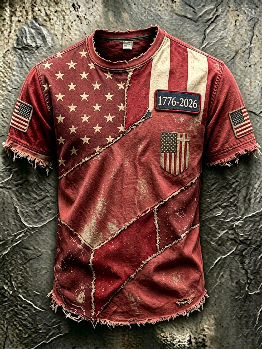 Men'S Retro 250Th Anniversary American Faith Short-Sleeve T-Shirt