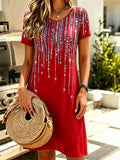 Women's Casual 250th Anniversary Commemorative Print Dress