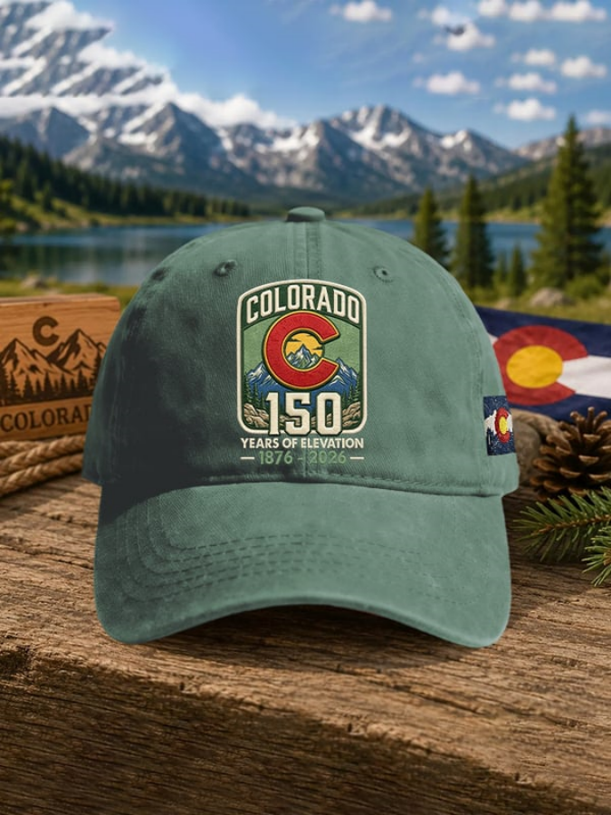 Retro Colorado 150 Years Of Elevation 1876-2026 Print Baseball Cap